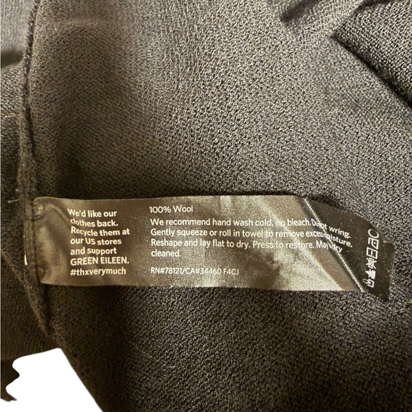 Eileen Fisher 100% Wool Long Open Cardigan- Size Medium - Picture 5 of 6